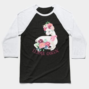 Pretty Llama Queen Design For Alpaca Lovers Baseball T-Shirt